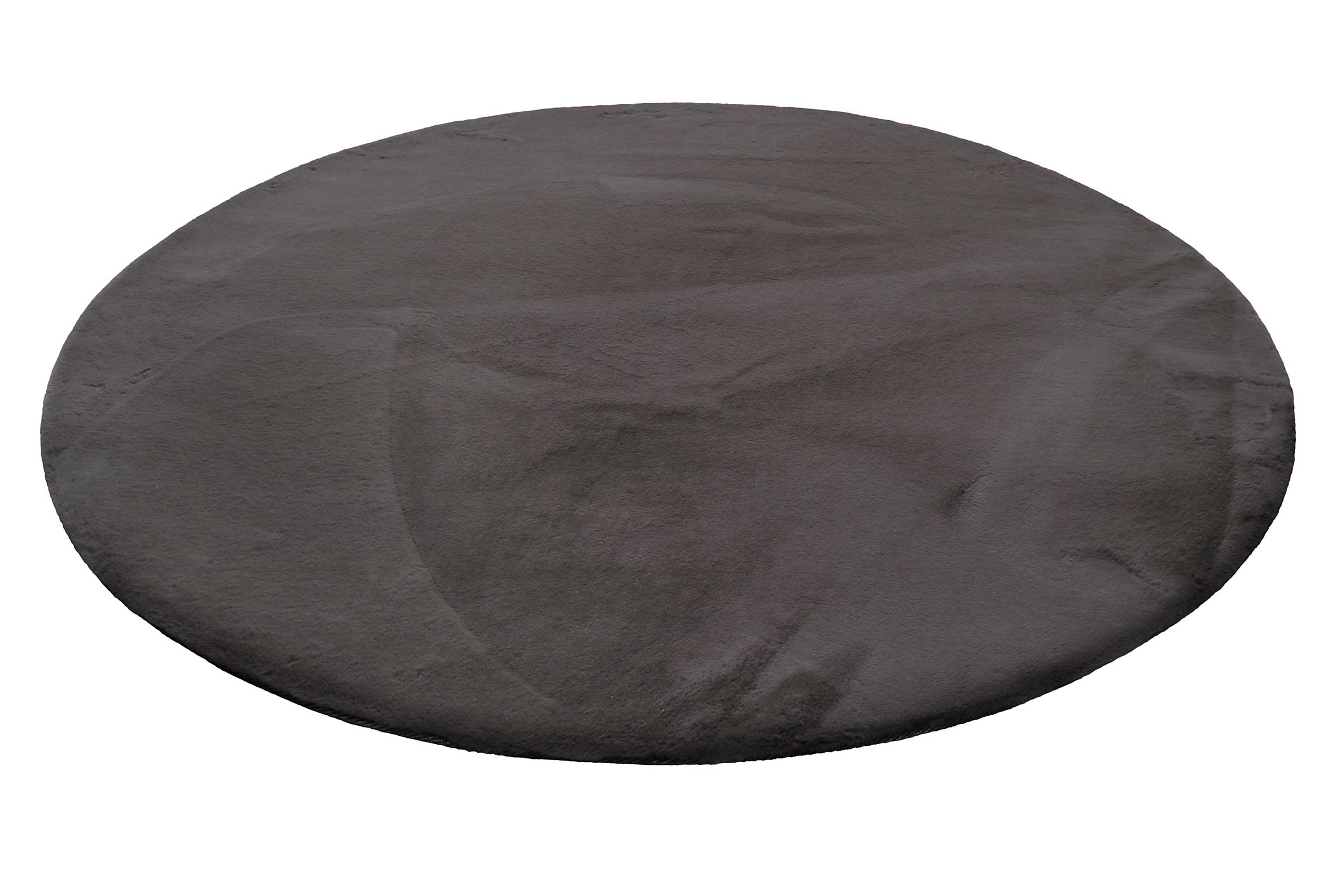 Esprit Kunstfell Teppich Rund Anthrazit und sehr flauschig Hochflor "Alice"