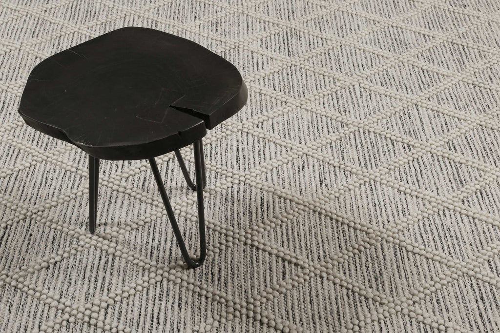 Esprit Teppich handgewebt Weiß Hellgrau aus Wolle "Amy"