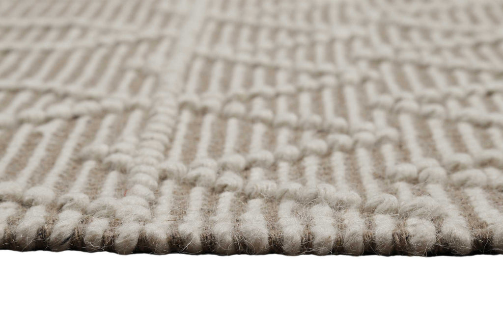 Esprit Teppich handgewebt Weiß Beige aus Wolle "Ana"