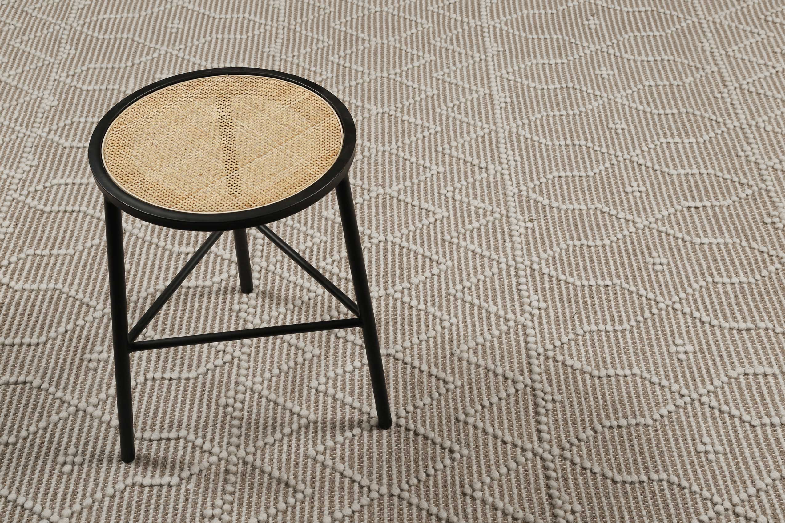 Esprit Teppich handgewebt Weiß Beige aus Wolle "Ana"