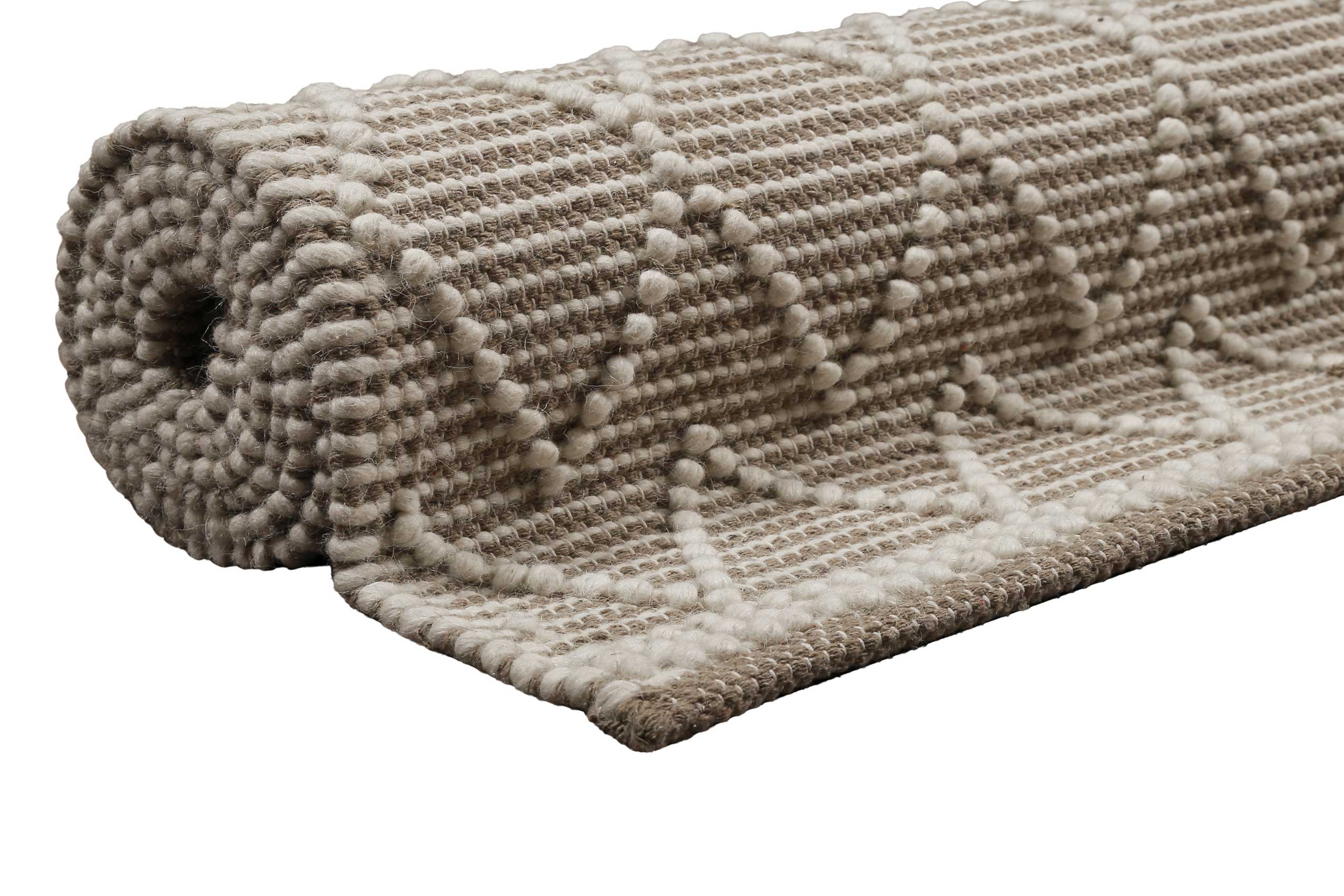 Esprit Teppich handgewebt Weiß Beige aus Wolle "Ana"