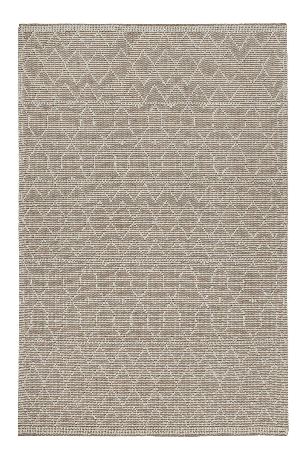 Esprit Teppich handgewebt Weiß Beige aus Wolle "Ana"