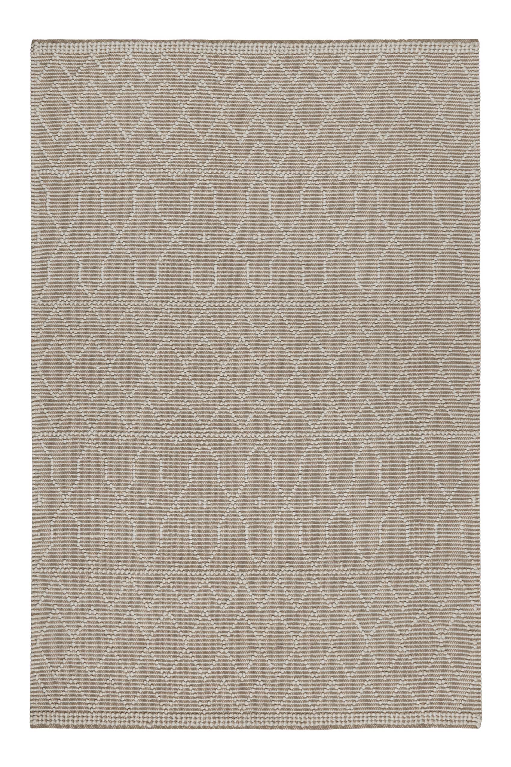 Esprit Teppich handgewebt Weiß Beige aus Wolle "Ana"