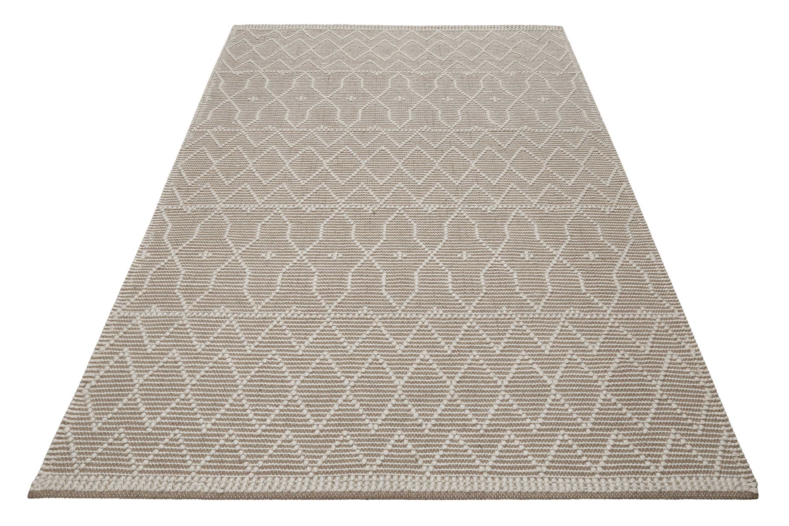 Esprit Teppich handgewebt Weiß Beige aus Wolle "Ana"