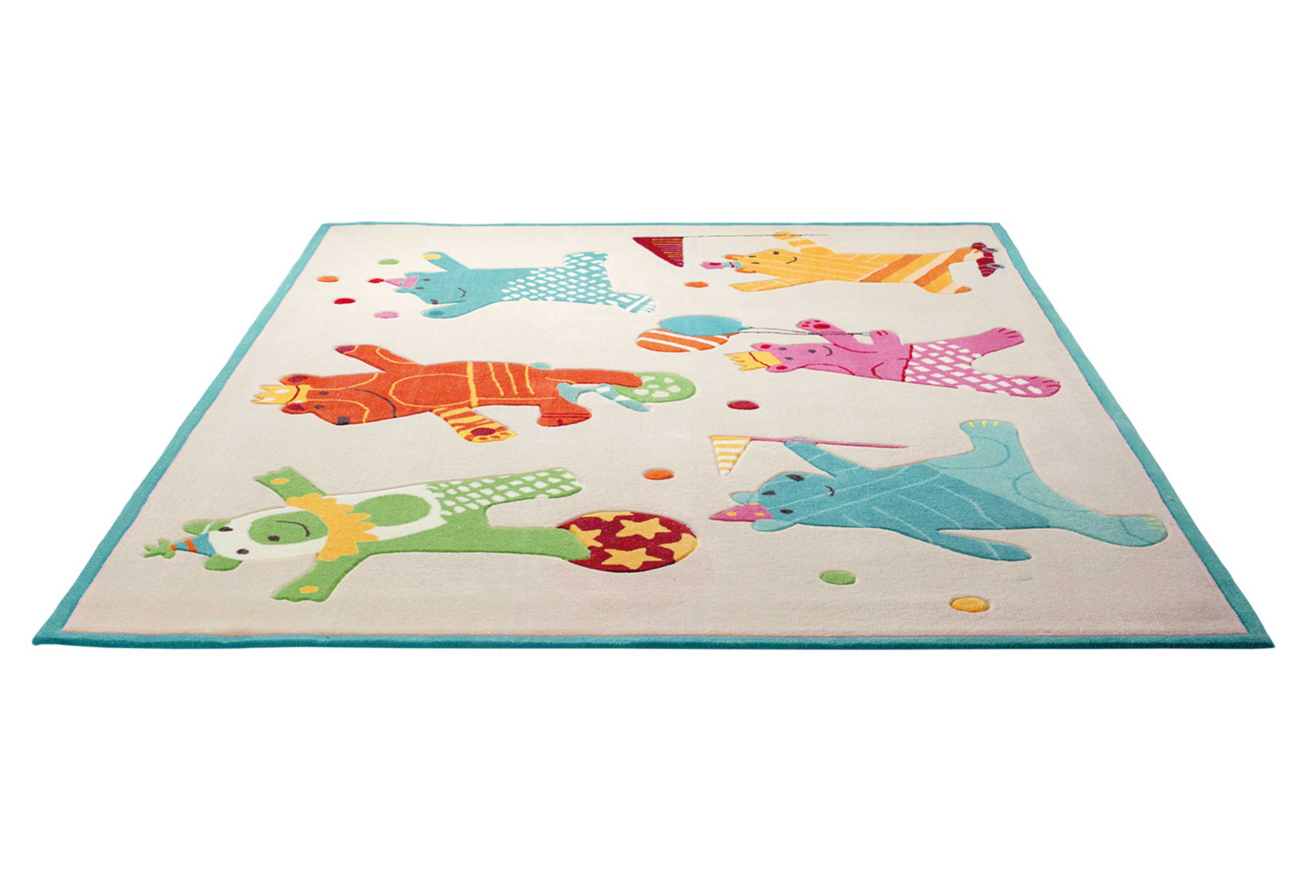 Esprit Kinderteppich Beige Bunt Kurzflor "Dancing Bears"