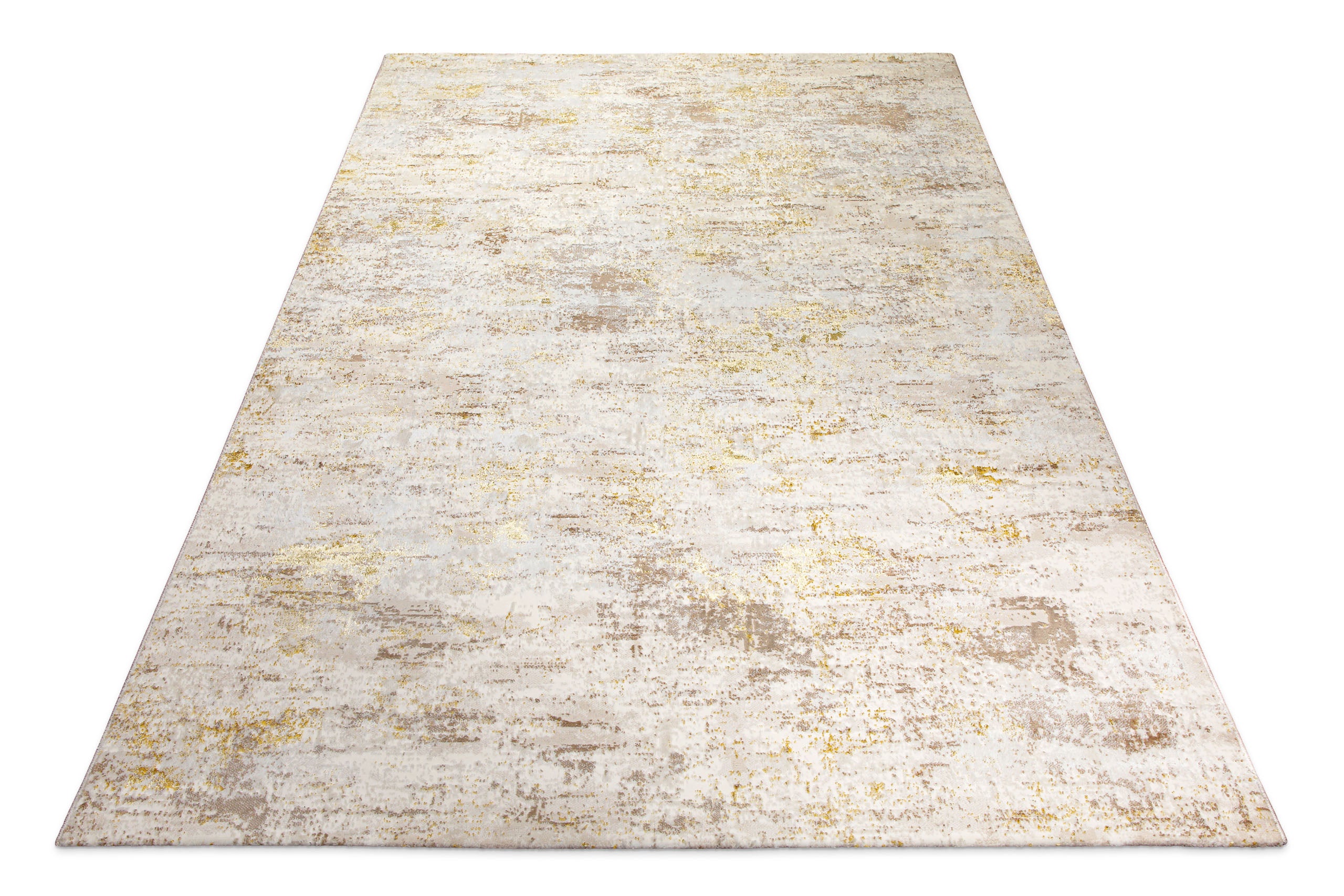 Esprit Feel Vintage 2.0 Teppich Creme Gold flach ausgelegt in perspektivischer Ansicht