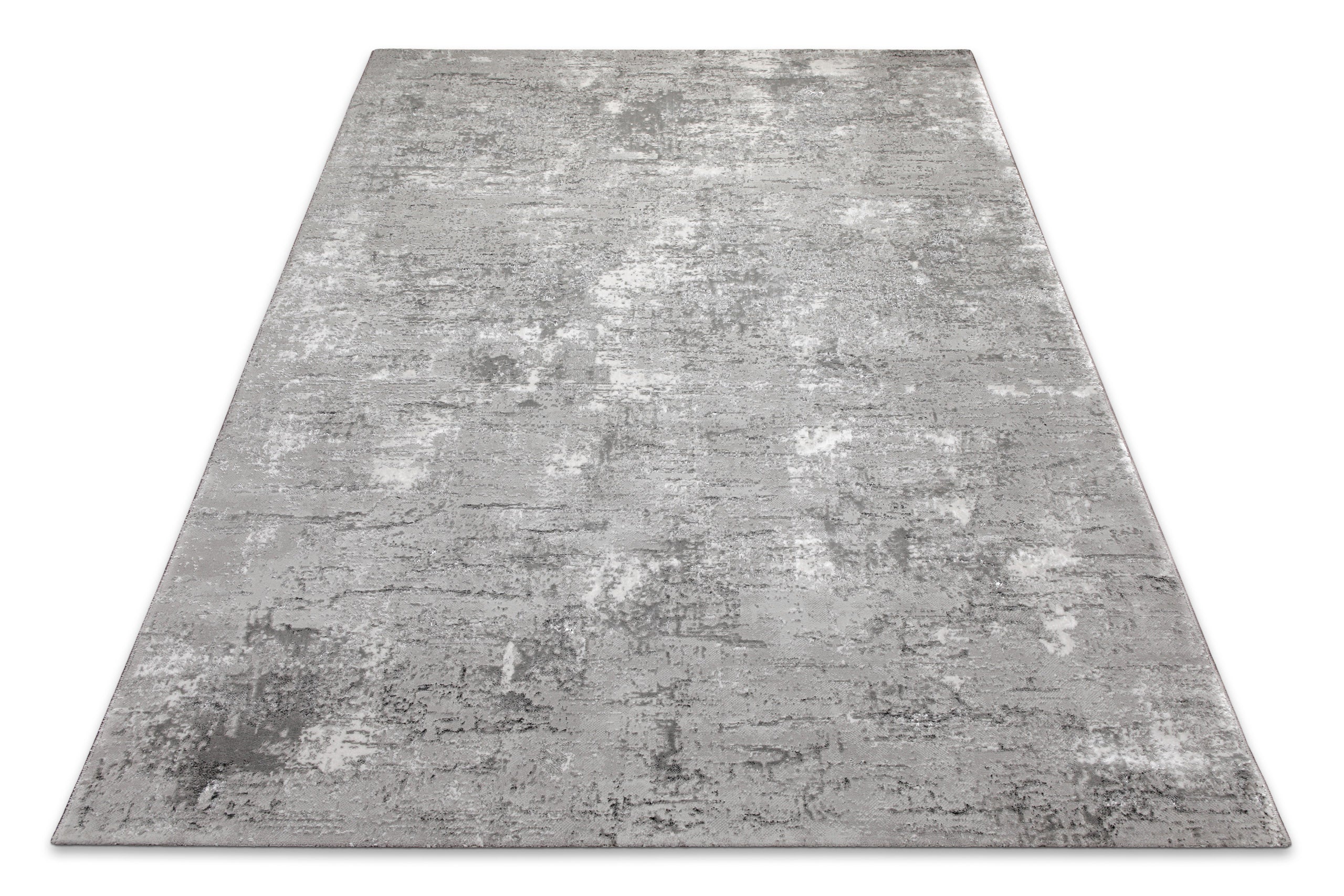Esprit Feel Vintage 2.0 Teppich Grau Silber flach ausgelegt in perspektivischer Ansicht