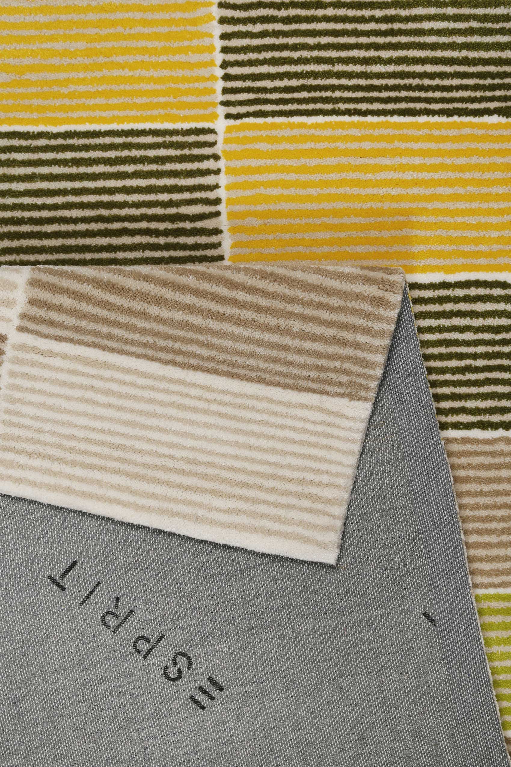 Esprit Teppich Gelb Grün Beige Kurzflor "Fida"