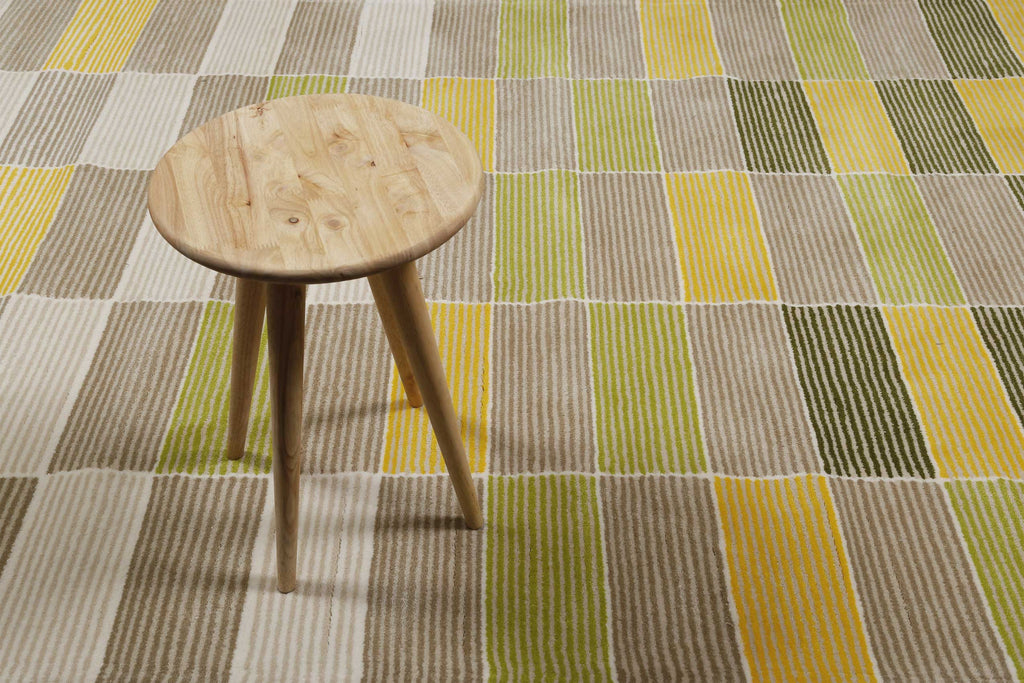 Esprit Teppich Gelb Grün Beige Kurzflor "Fida"
