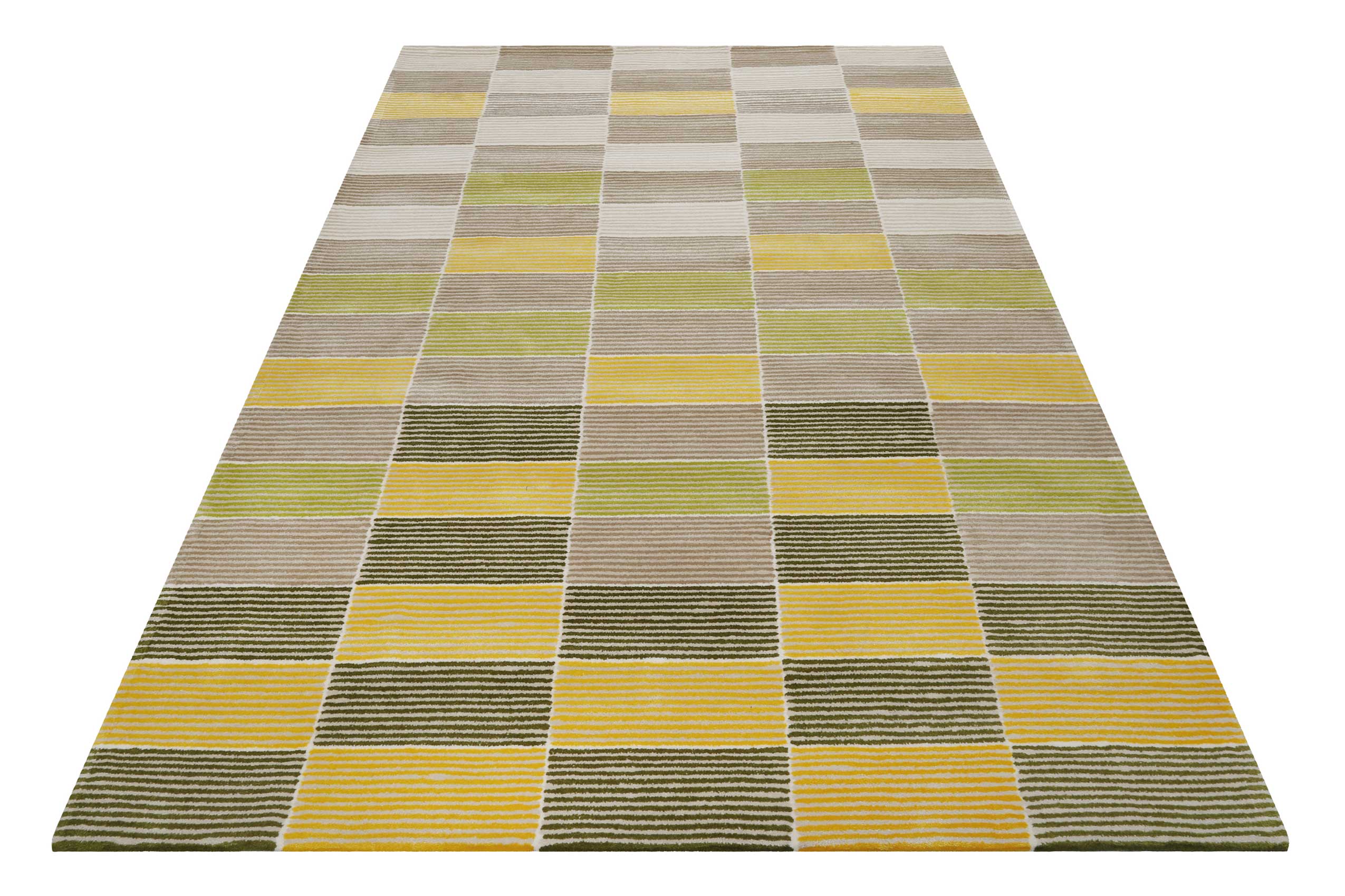 Esprit Teppich Gelb Grün Beige Kurzflor "Fida"