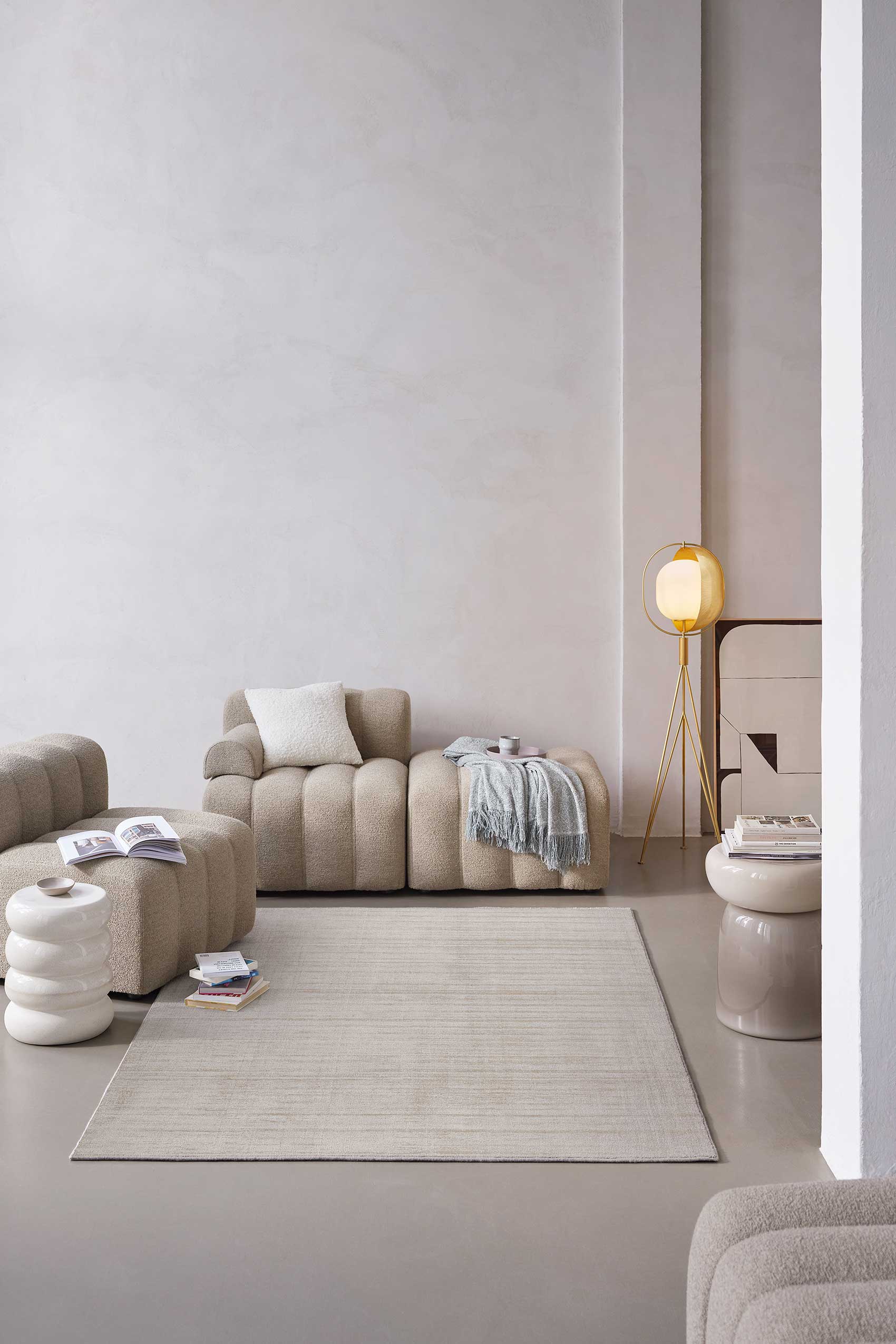 Esprit Kurzflor Teppich Creme Beige "Gil"