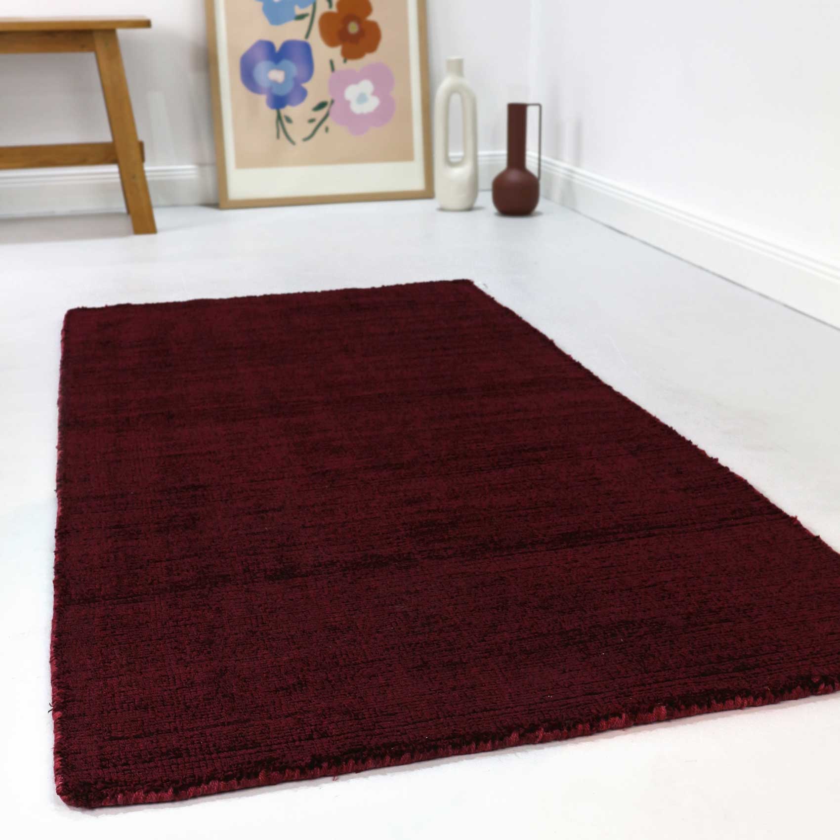 Esprit Kurzflor Teppich Bordeaux Rot "Gil"