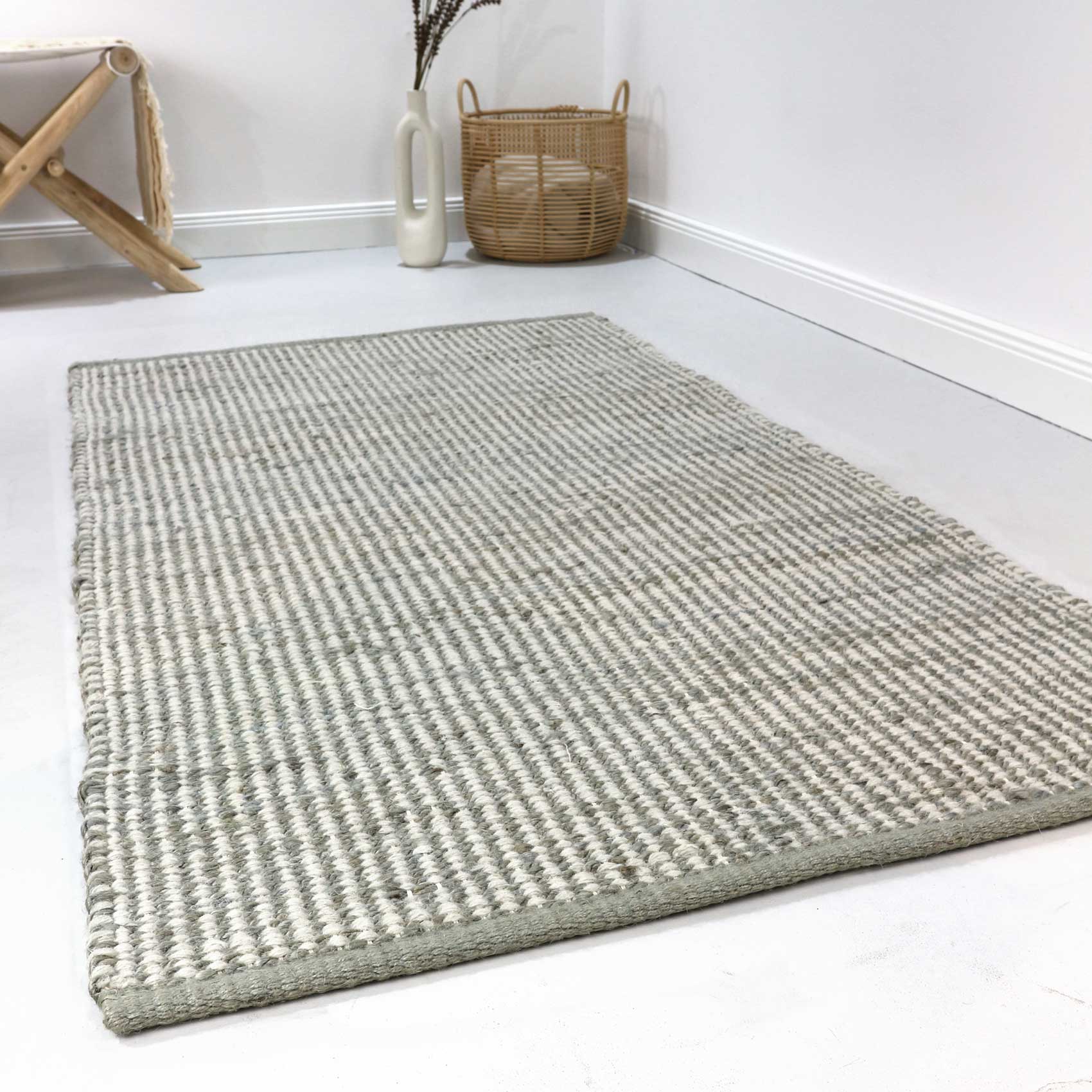 Esprit Kelim Teppich Grau Creme aus Jute & Wolle "Gobi"