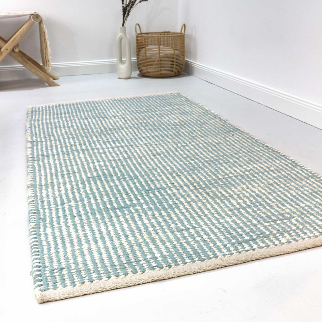 Esprit Kelim Teppich Mintgrün Beige aus Jute & Wolle "Gobi"