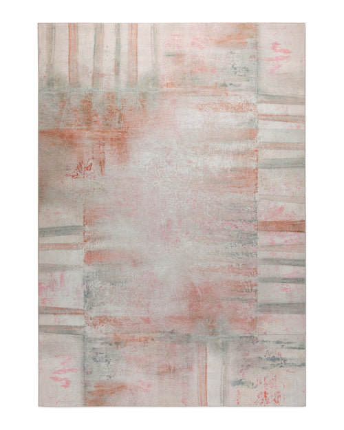 Esprit Flachwebteppich "Maui" Alt Rosa, Freisteller-Ansicht von oben mit dem markanten Patchwork-Muster