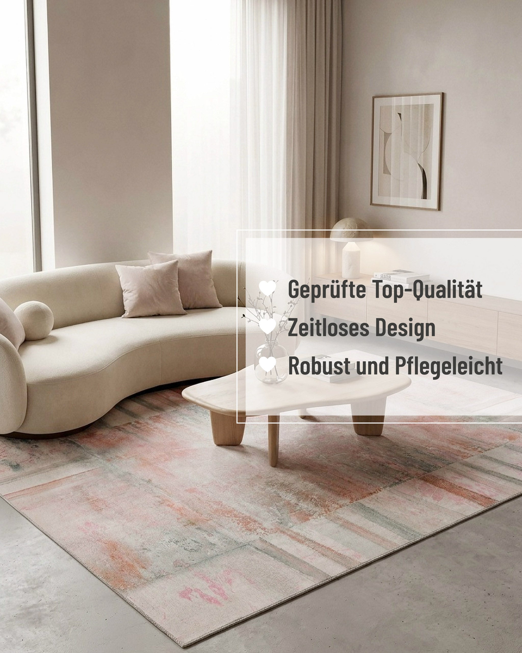 Esprit Flachwebteppich "Maui" Alt Rosa, Rauminszenierung mit Hinweis auf geprüfte Top-Qualität, zeitloses Design sowie robuste und pflegeleichte Eigenschaften