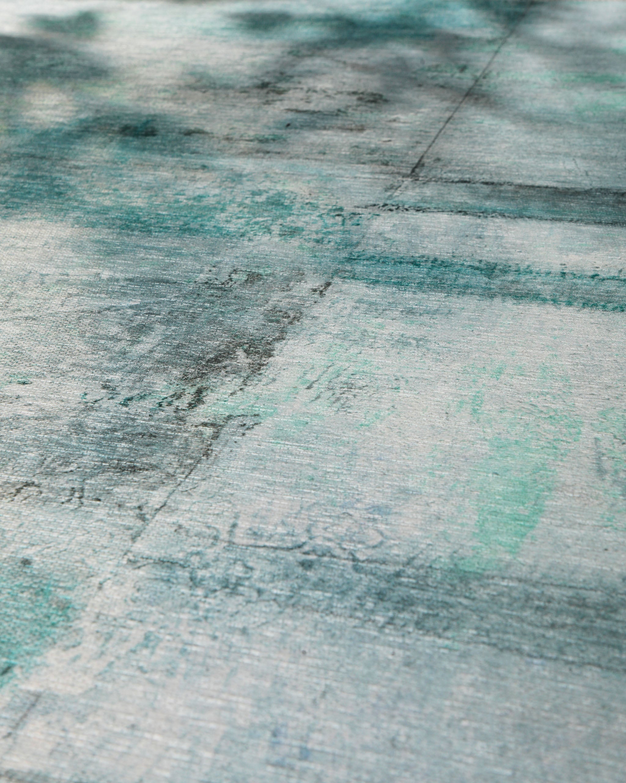 Esprit Flachwebteppich "Maui" Blau Multi, Nahaufnahme der Farbverläufe im Muster