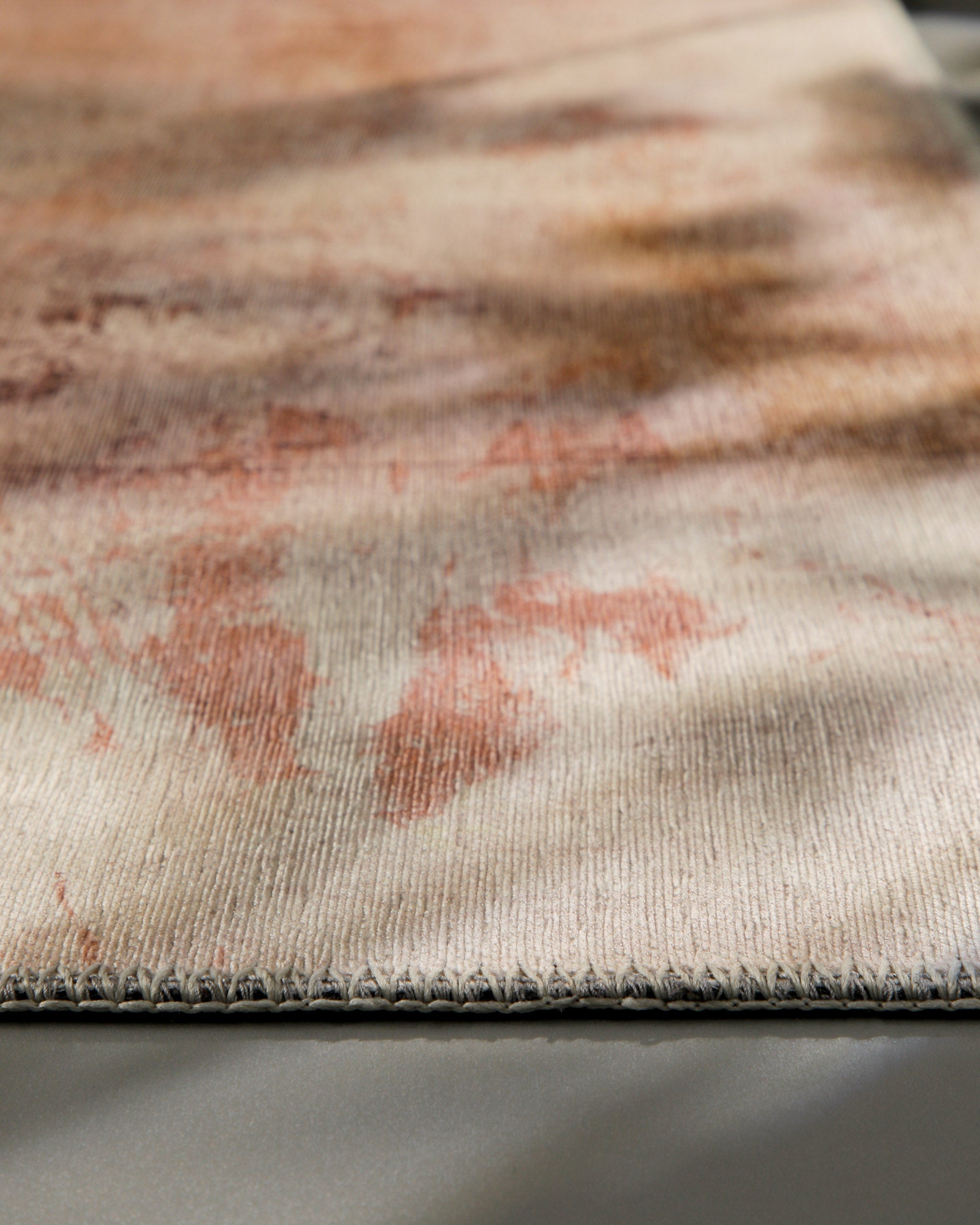 Esprit Flachwebteppich "Maui" Beige Rot, Detailfoto der Kantenverarbeitung
