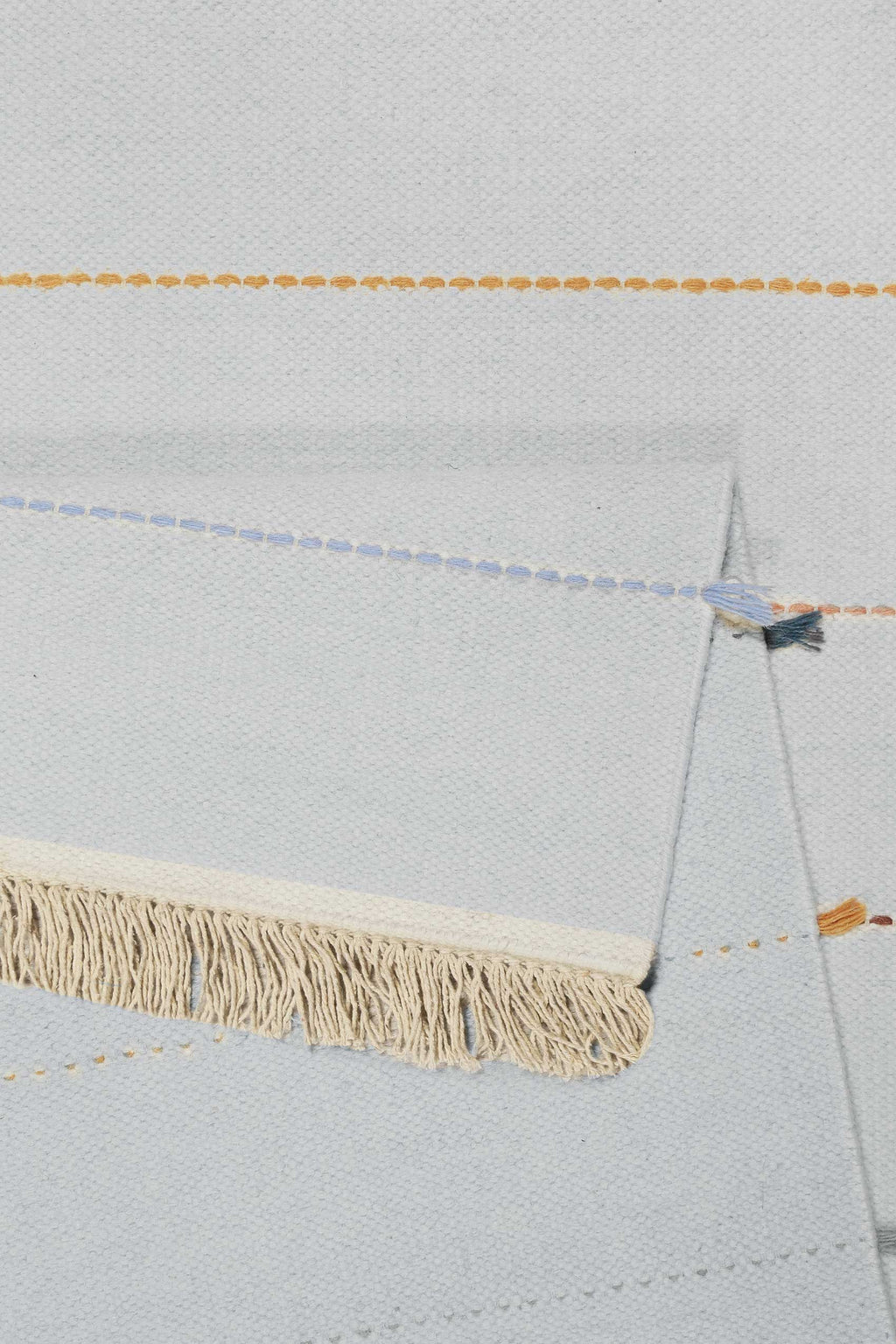 Esprit Handwebteppich Grau Blau Bunt aus Wolle "Lina"
