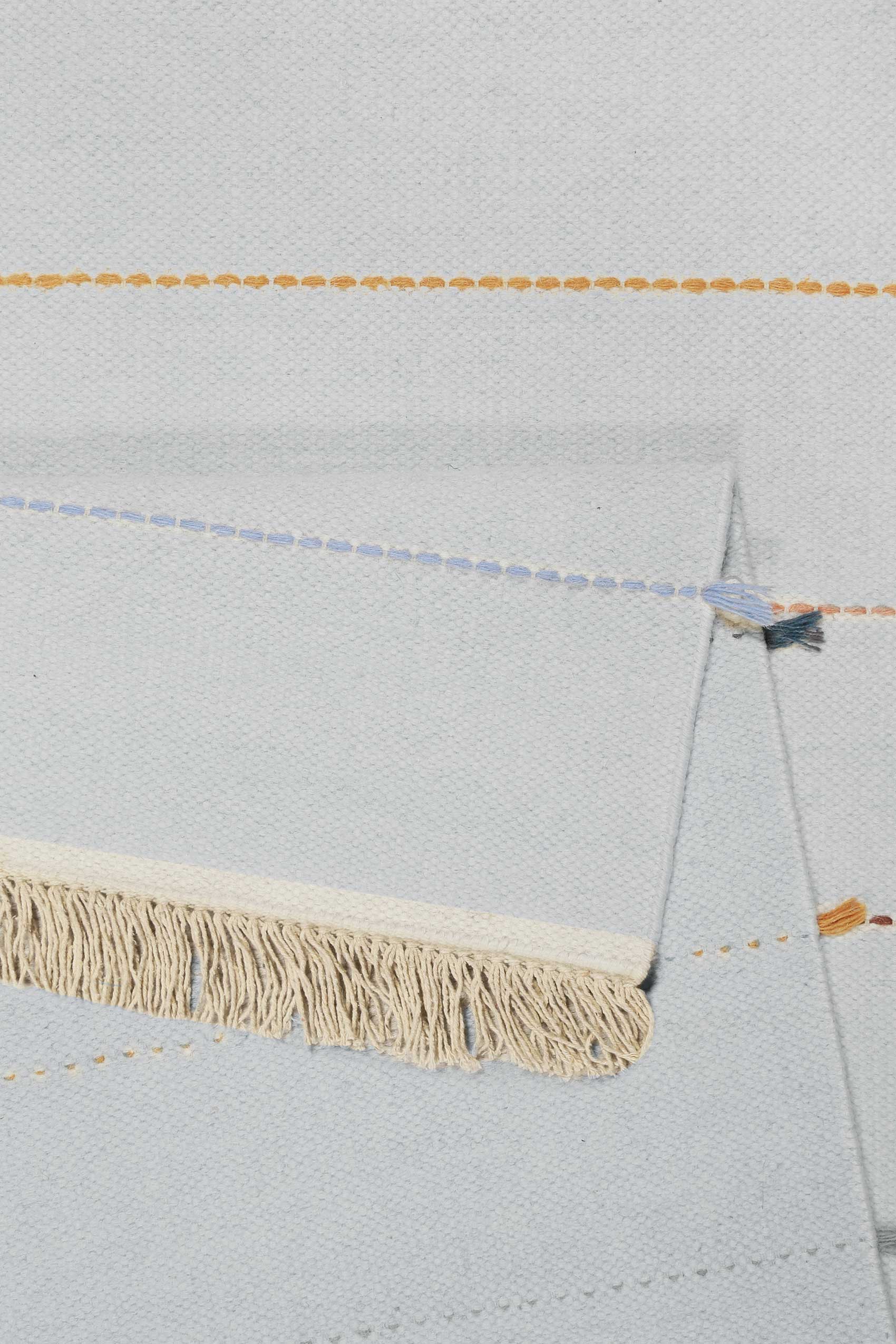 Esprit Handwebteppich Grau Blau Bunt aus Wolle "Lina"