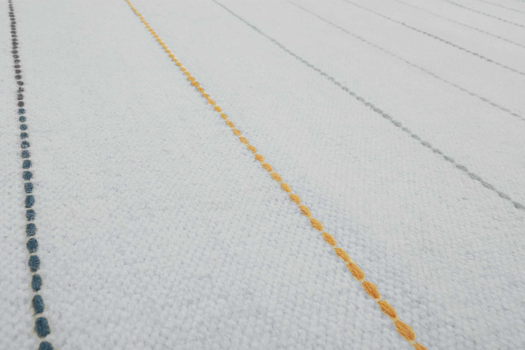 Esprit Handwebteppich Grau Blau Bunt aus Wolle "Lina"