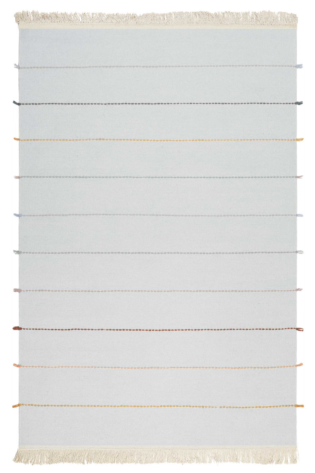Esprit Handwebteppich Grau Blau Bunt aus Wolle "Lina"