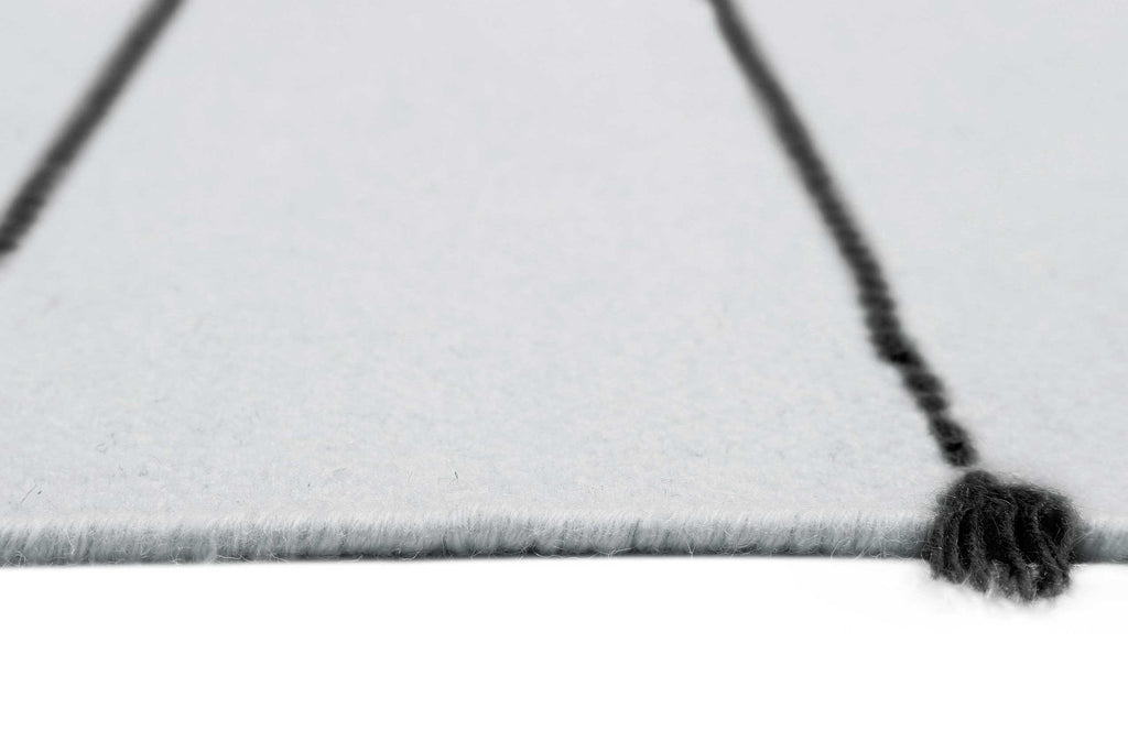Esprit Handwebteppich Grau Blau Schwarz aus Wolle "Lina"