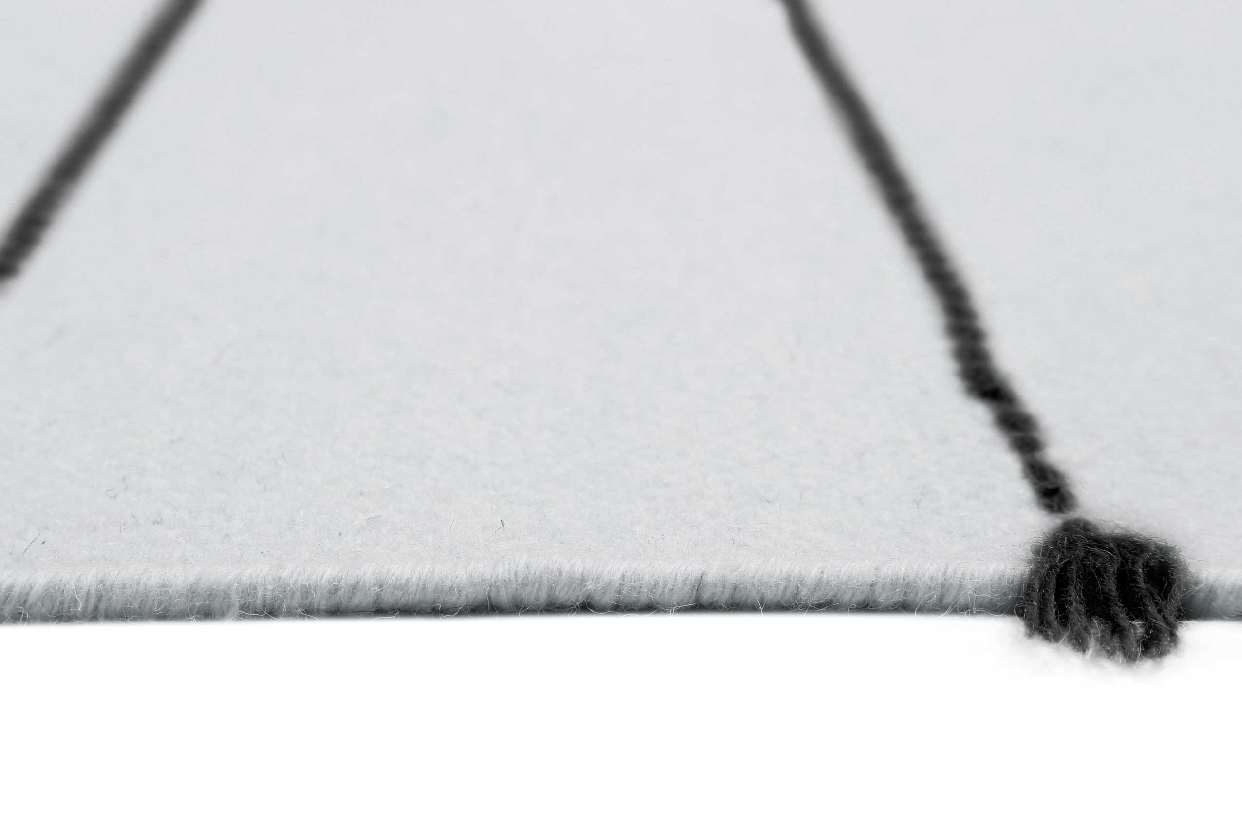 Esprit Handwebteppich Grau Blau Schwarz aus Wolle "Lina"