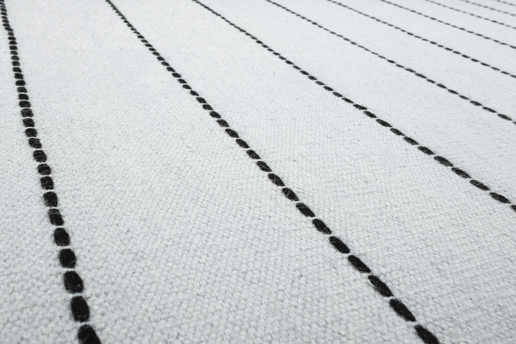 Esprit Handwebteppich Grau Blau Schwarz aus Wolle "Lina"