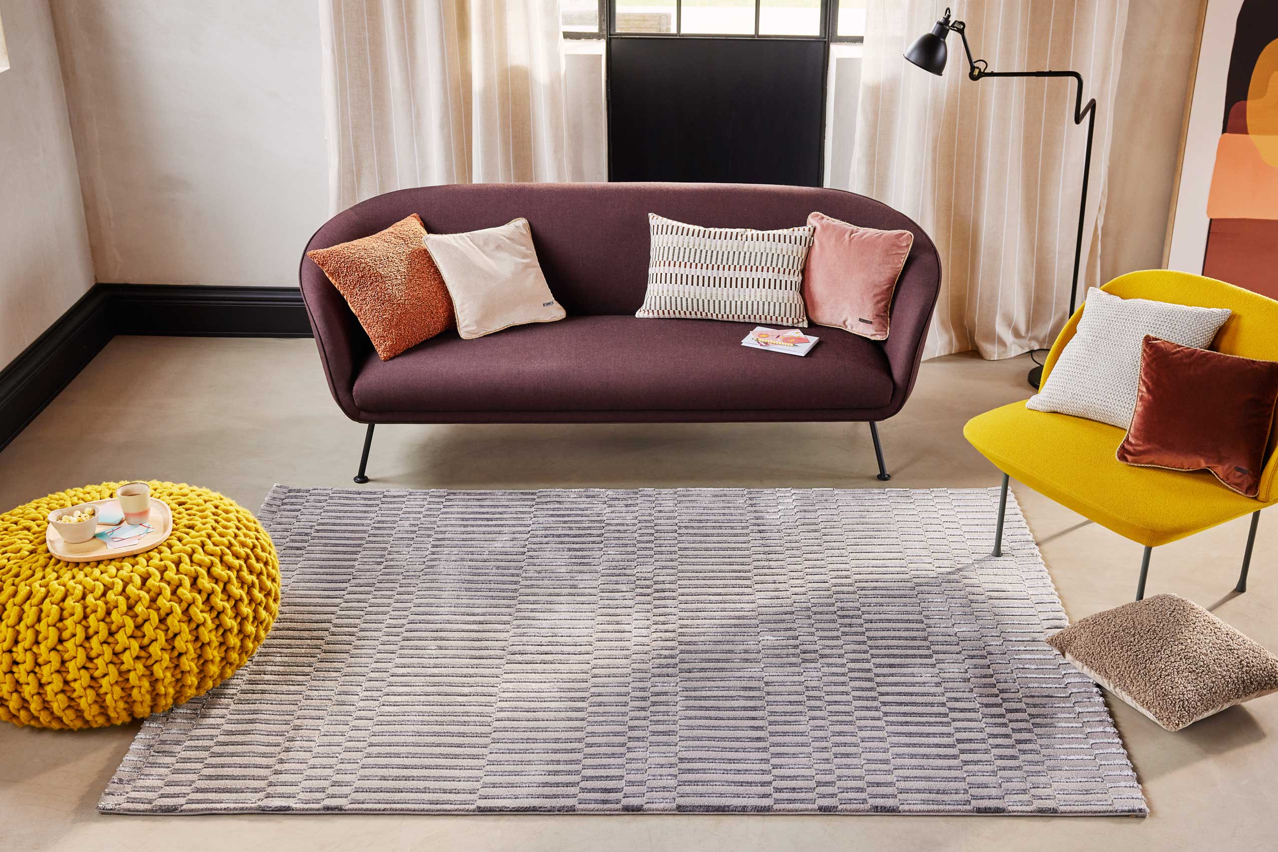 Esprit Teppich Grau Kurzflor "Linn"