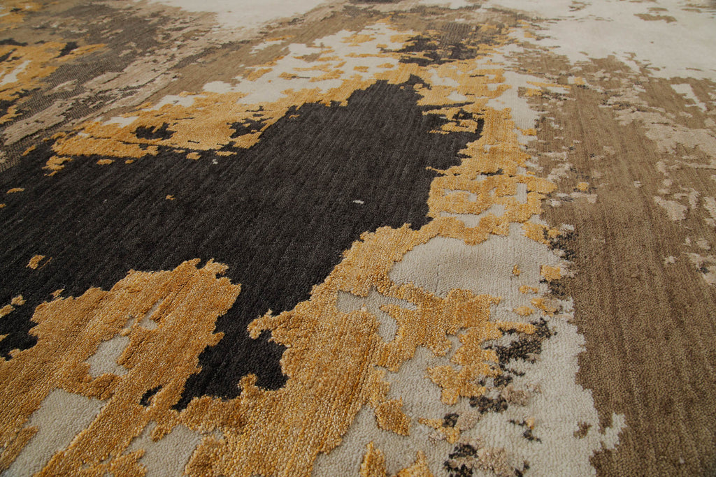 Esprit Kurzflor Teppich Gold aus Wolle "Manhattan"