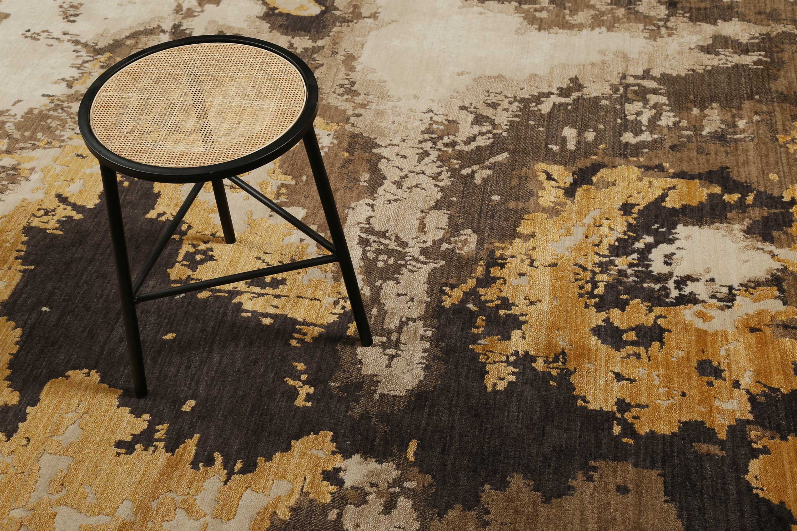Esprit Kurzflor Teppich Gold aus Wolle "Manhattan"