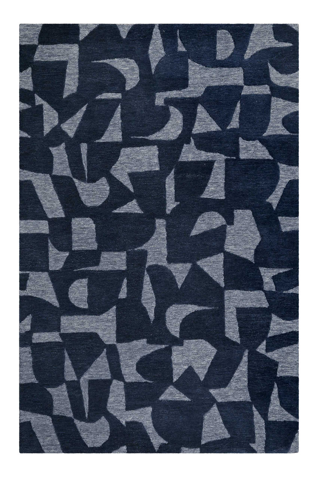 Kurzflorteppich Blau meliert aus Schurwolle "Ocean State" WECONhome