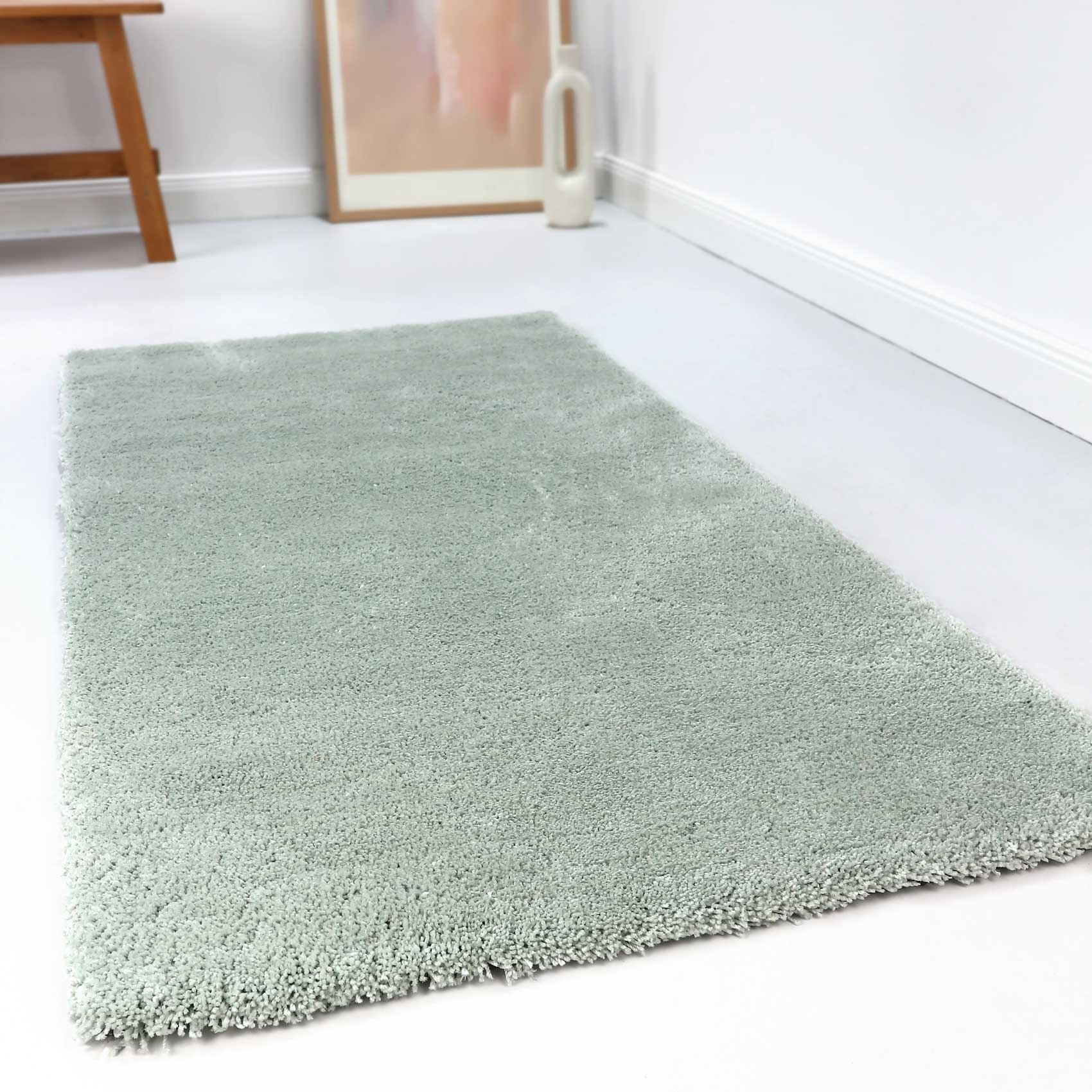 Esprit Teppich Hellgrau Grün Hochflor "Relaxx"