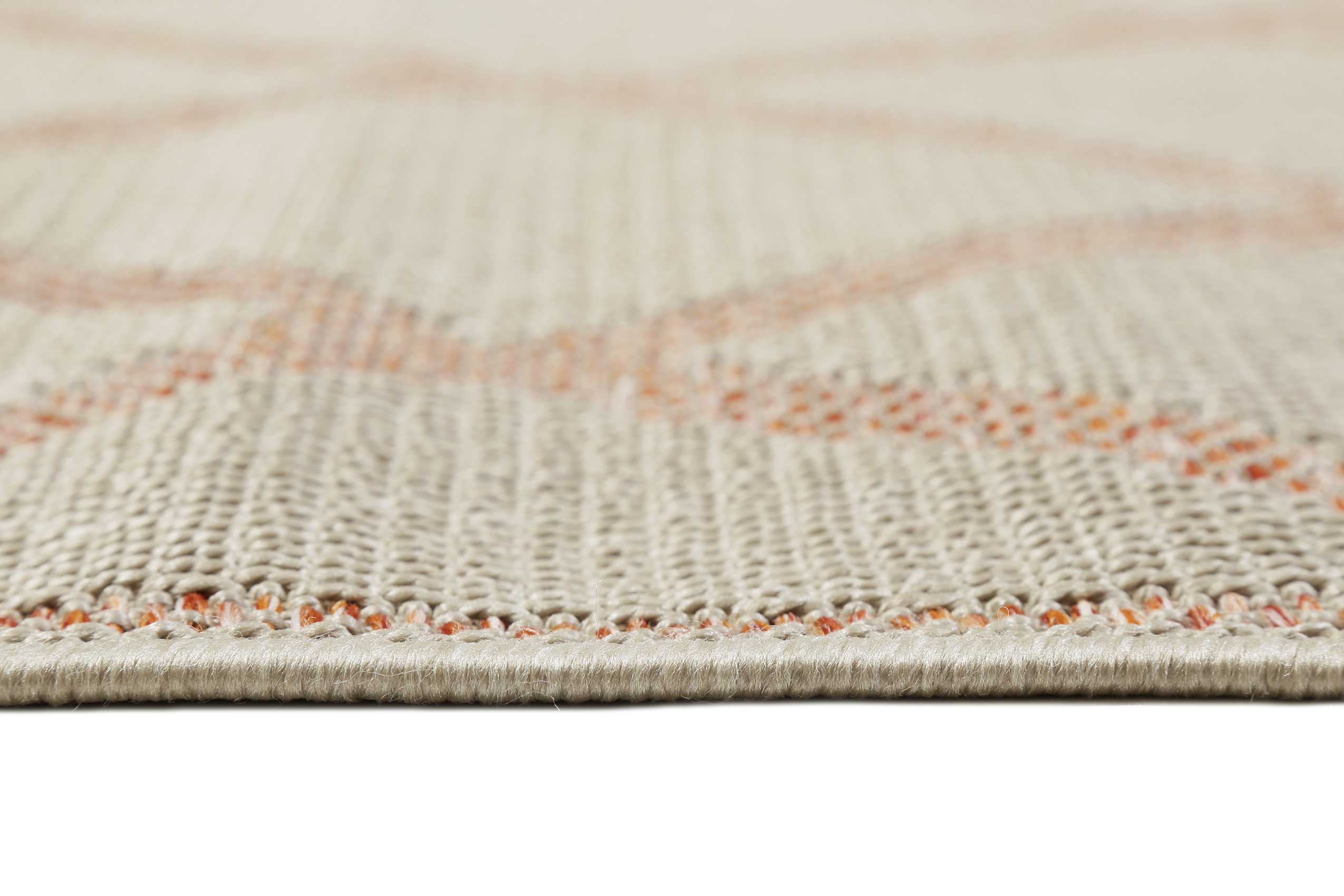 Esprit Teppich In & Outdoor Beige Orange Rot "Rhomb"