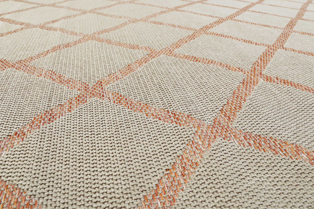 Esprit Teppich In & Outdoor Beige Orange Rot "Rhomb"