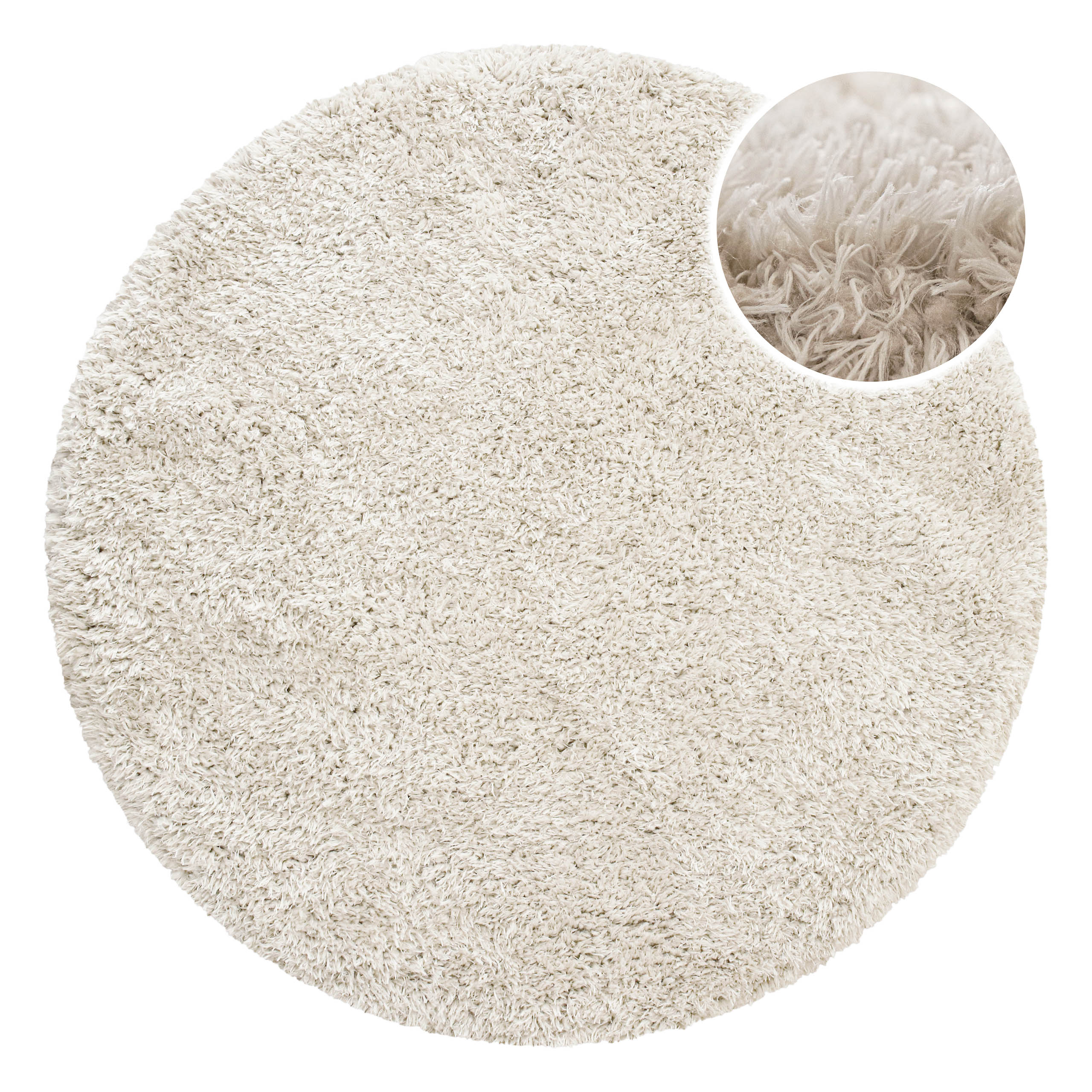Esprit Teppich Rund Creme Beige weich soft & nachhaltig "Yogi"
