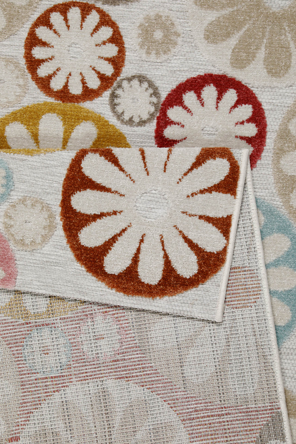 In & Outdoorteppich Beige Bunt "Flowerdrops" WECONhome