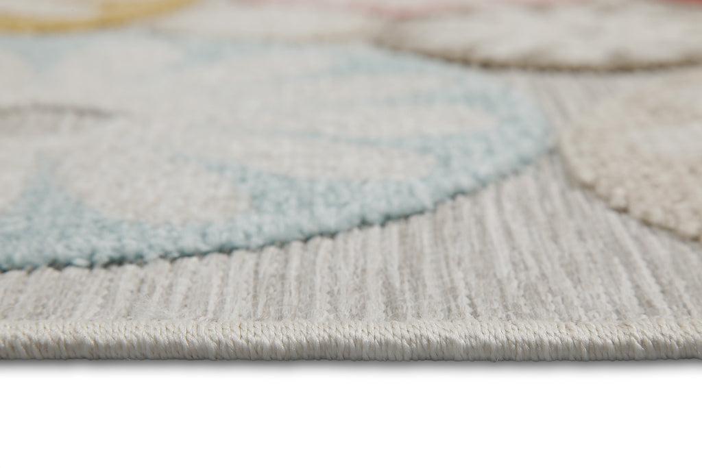 In & Outdoorteppich Beige Bunt "Flowerdrops" WECONhome