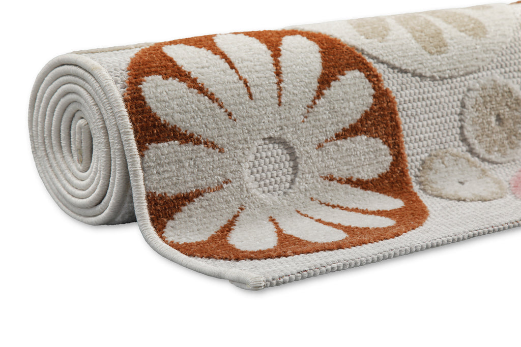 In & Outdoorteppich Beige Bunt "Flowerdrops" WECONhome