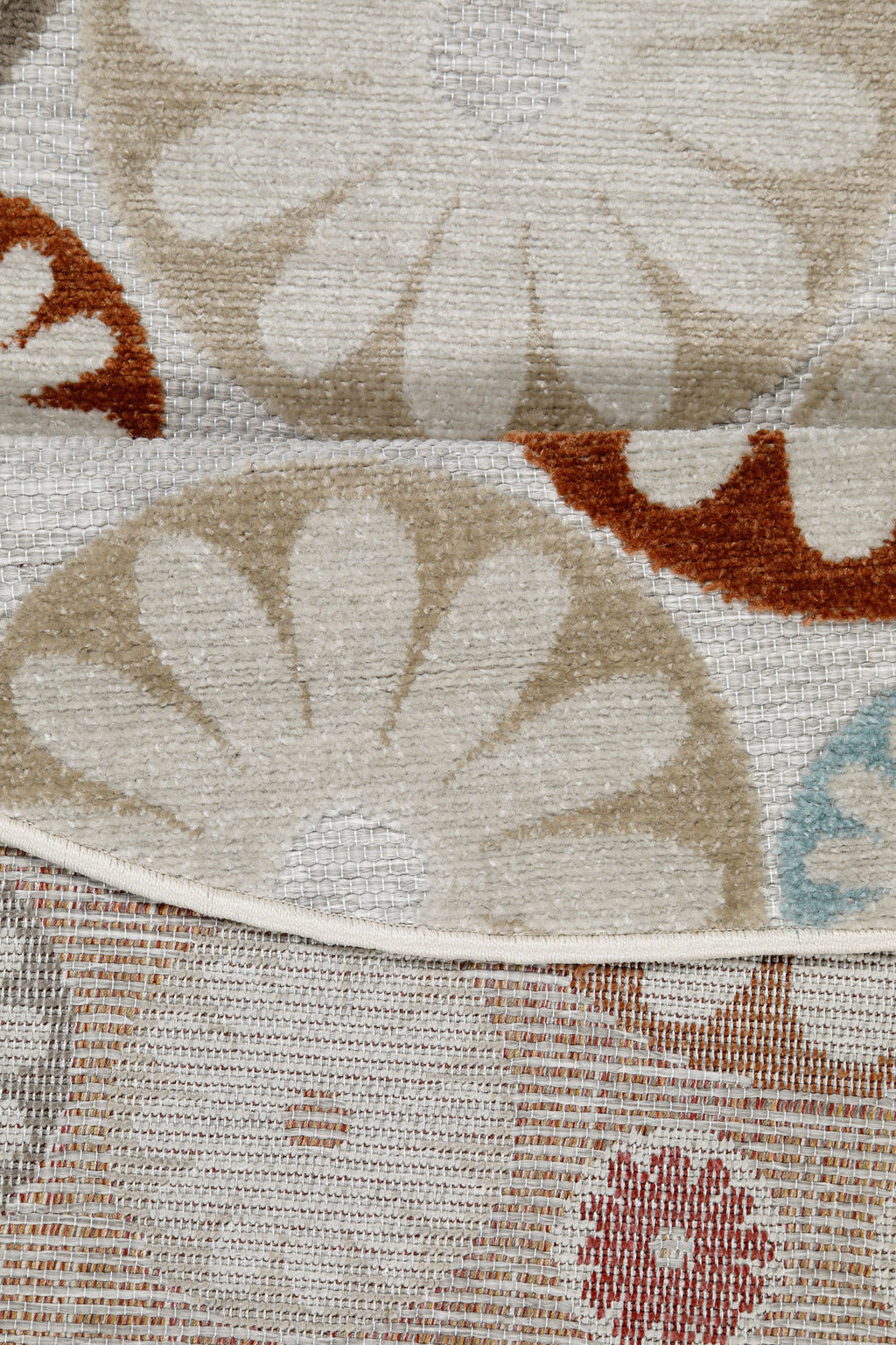 In & Outdoorteppich Rund Beige Bunt "Flowerdrops" WECONhome
