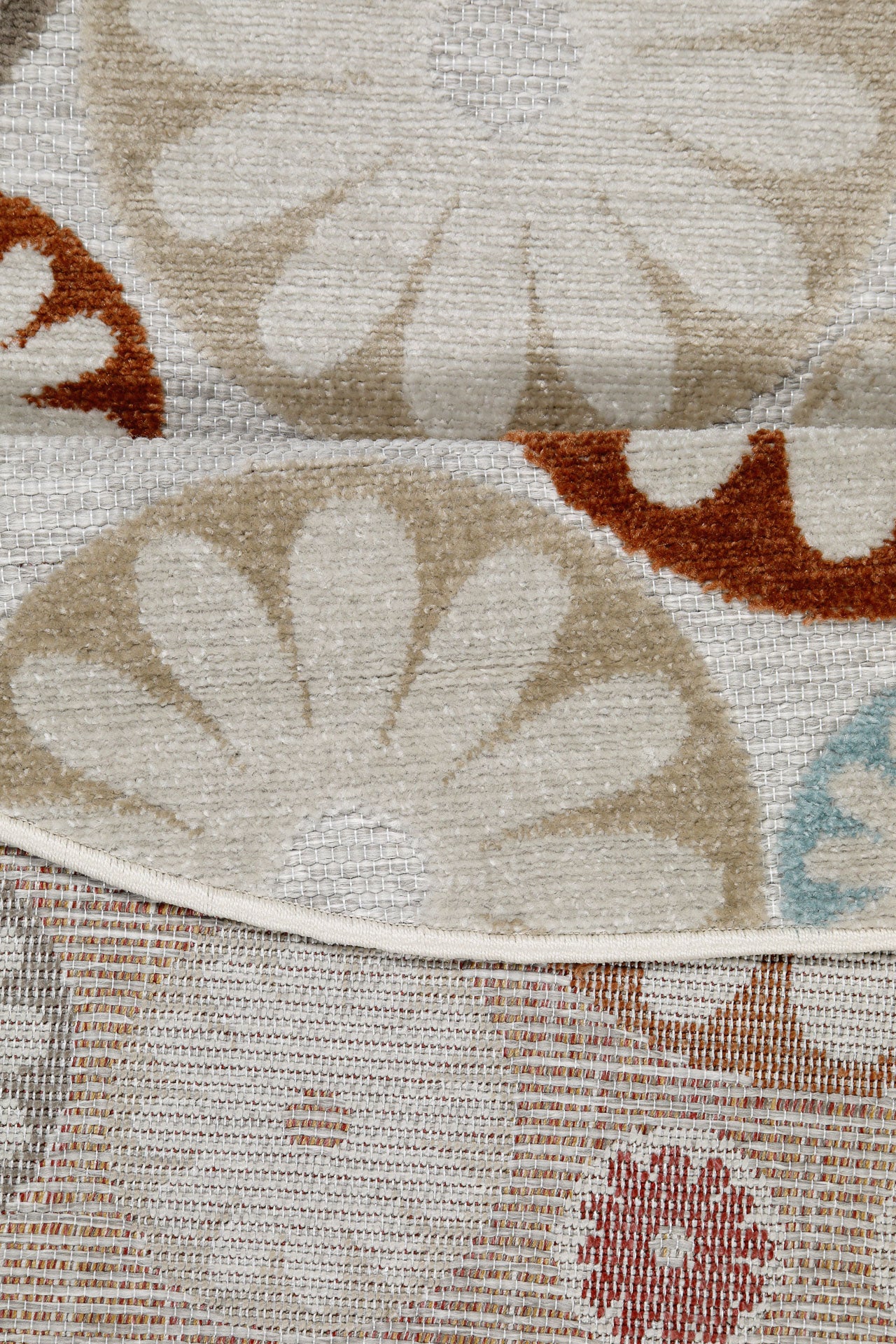 In & Outdoorteppich Rund Beige Bunt "Flowerdrops" WECONhome
