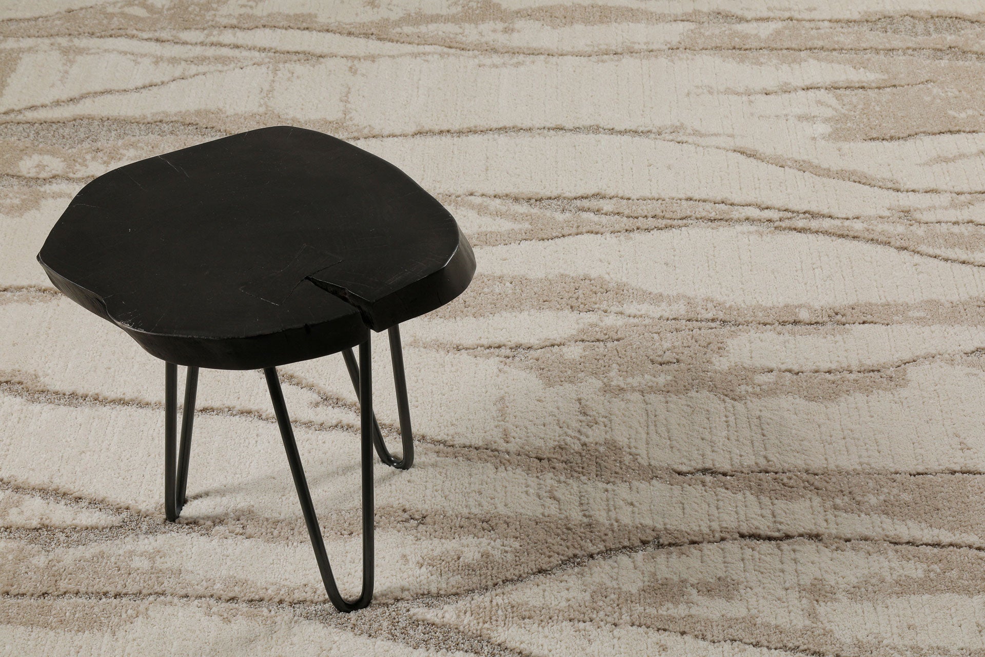 Kurzflor Teppich Creme Beige "Fynn" WECONhome