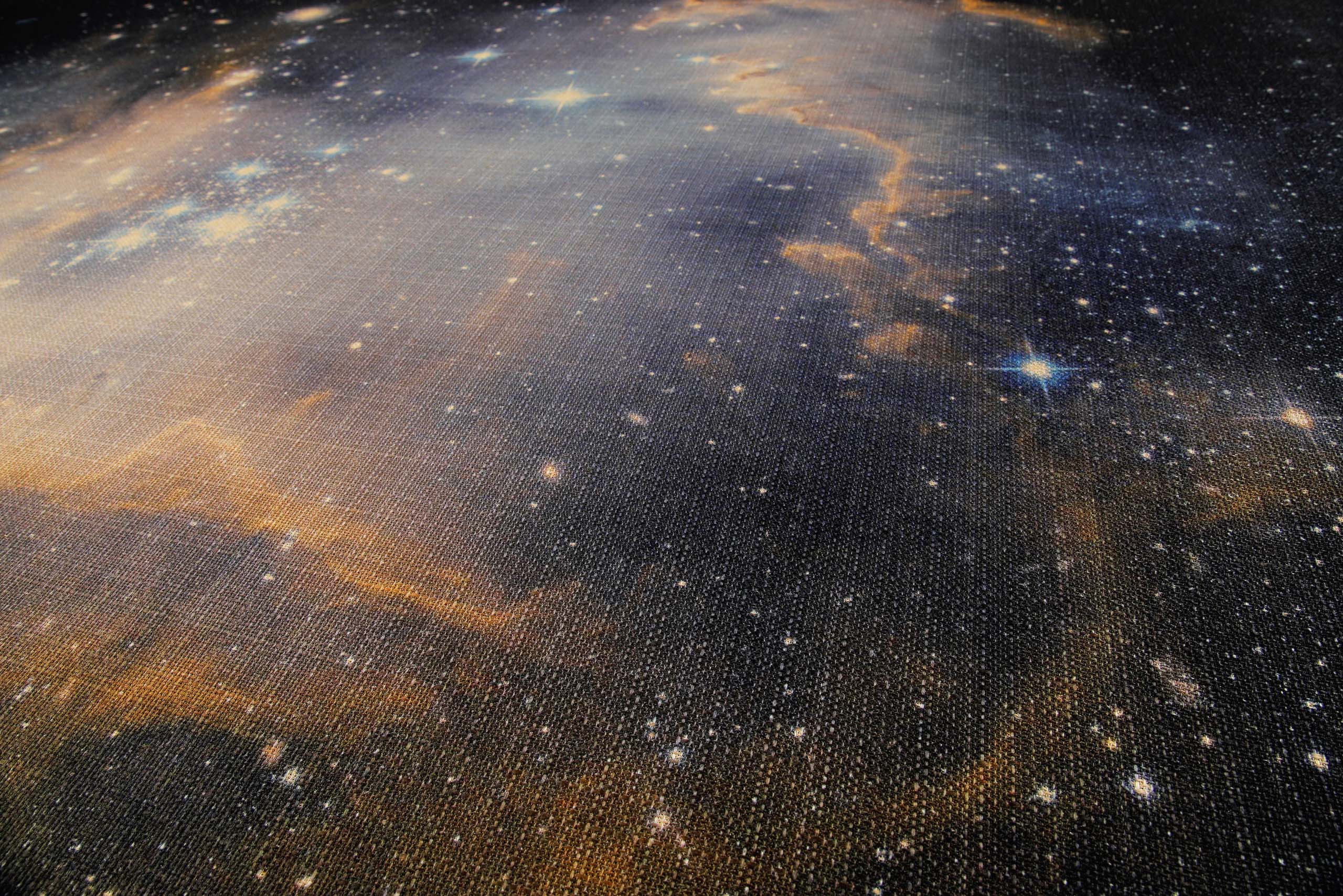 Gewebter Gamerteppich bedruckt Schwarz Multi "Galactic Glow" WECONhome