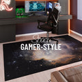 Gewebter Gamerteppich bedruckt Schwarz Multi "Galactic Glow" WECONhome