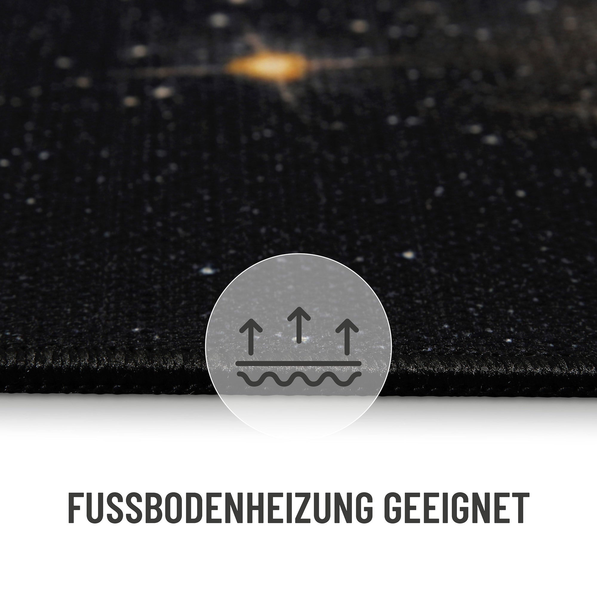 Gewebter Gamerteppich bedruckt Schwarz Multi "Galactic Glow" WECONhome