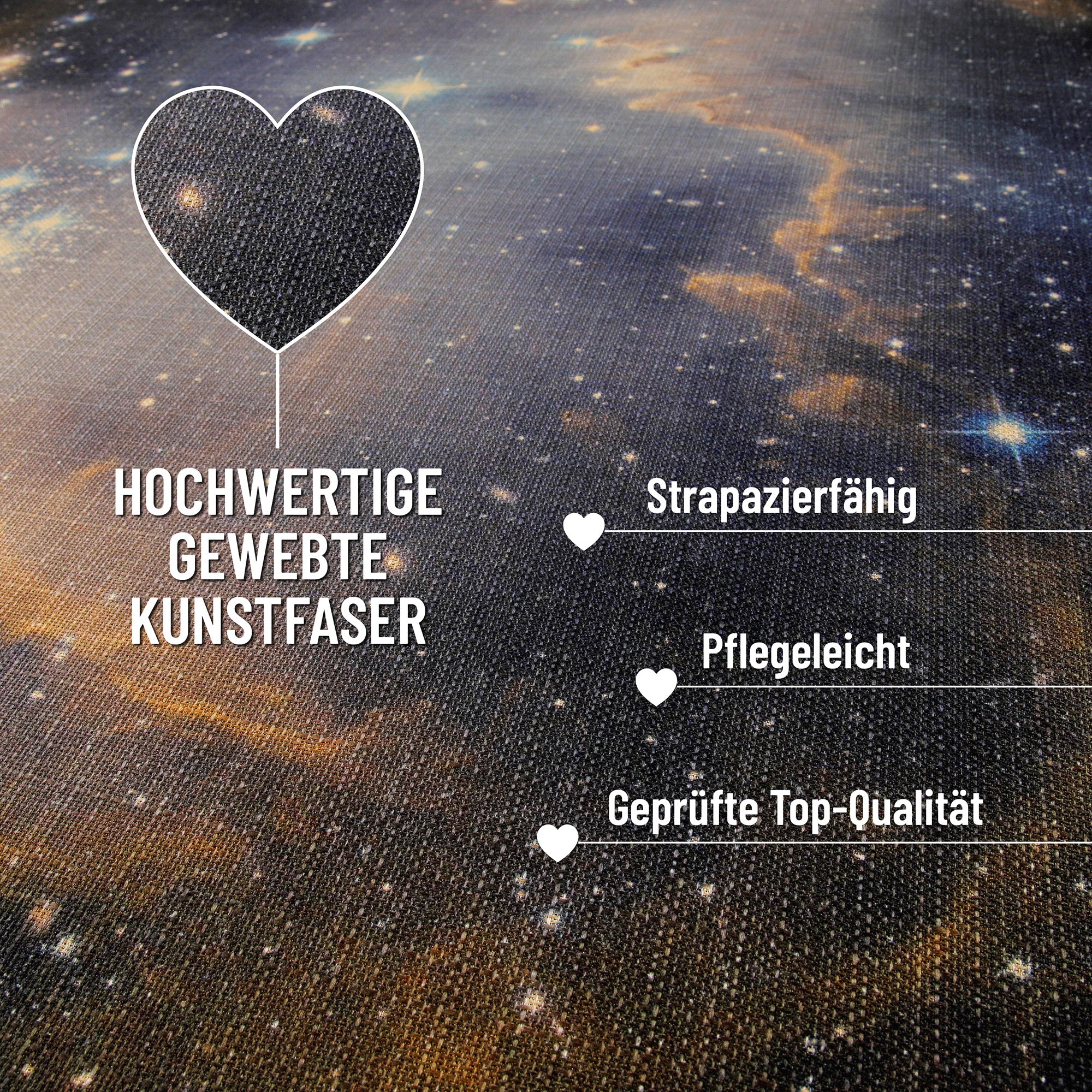 Gewebter Gamerteppich bedruckt Schwarz Multi "Galactic Glow" WECONhome