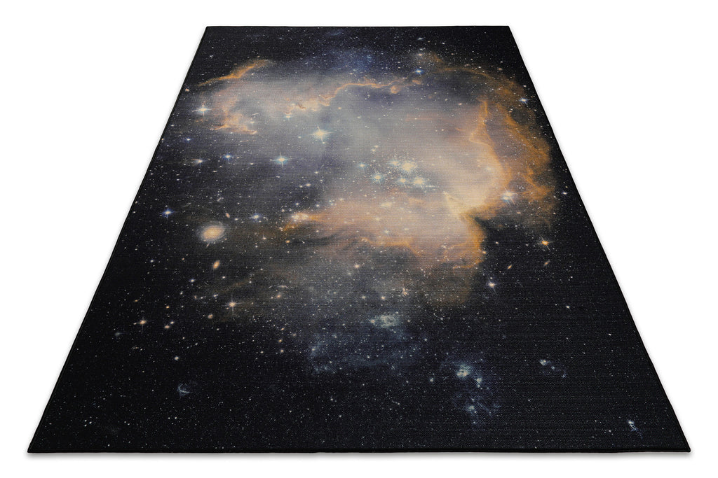 Gewebter Gamerteppich bedruckt Schwarz Multi "Galactic Glow" WECONhome