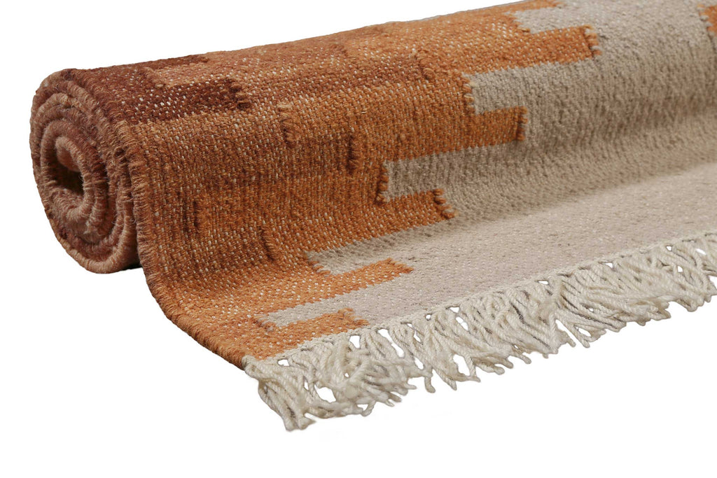Kelim Teppich Beige Terracotta aus Wolle "Belle" Green Looop