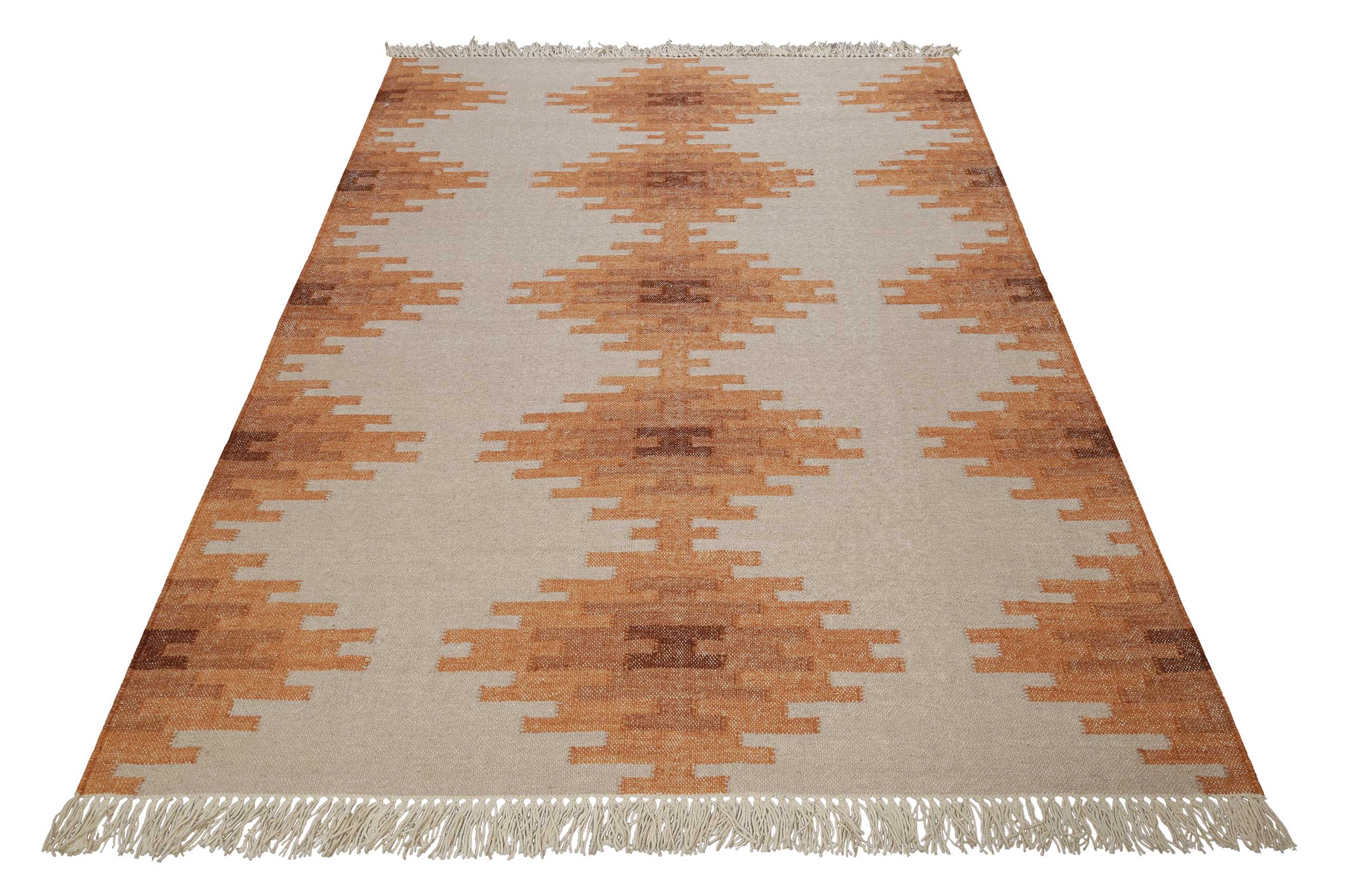 Kelim Teppich Beige Terracotta aus Wolle "Belle" Green Looop